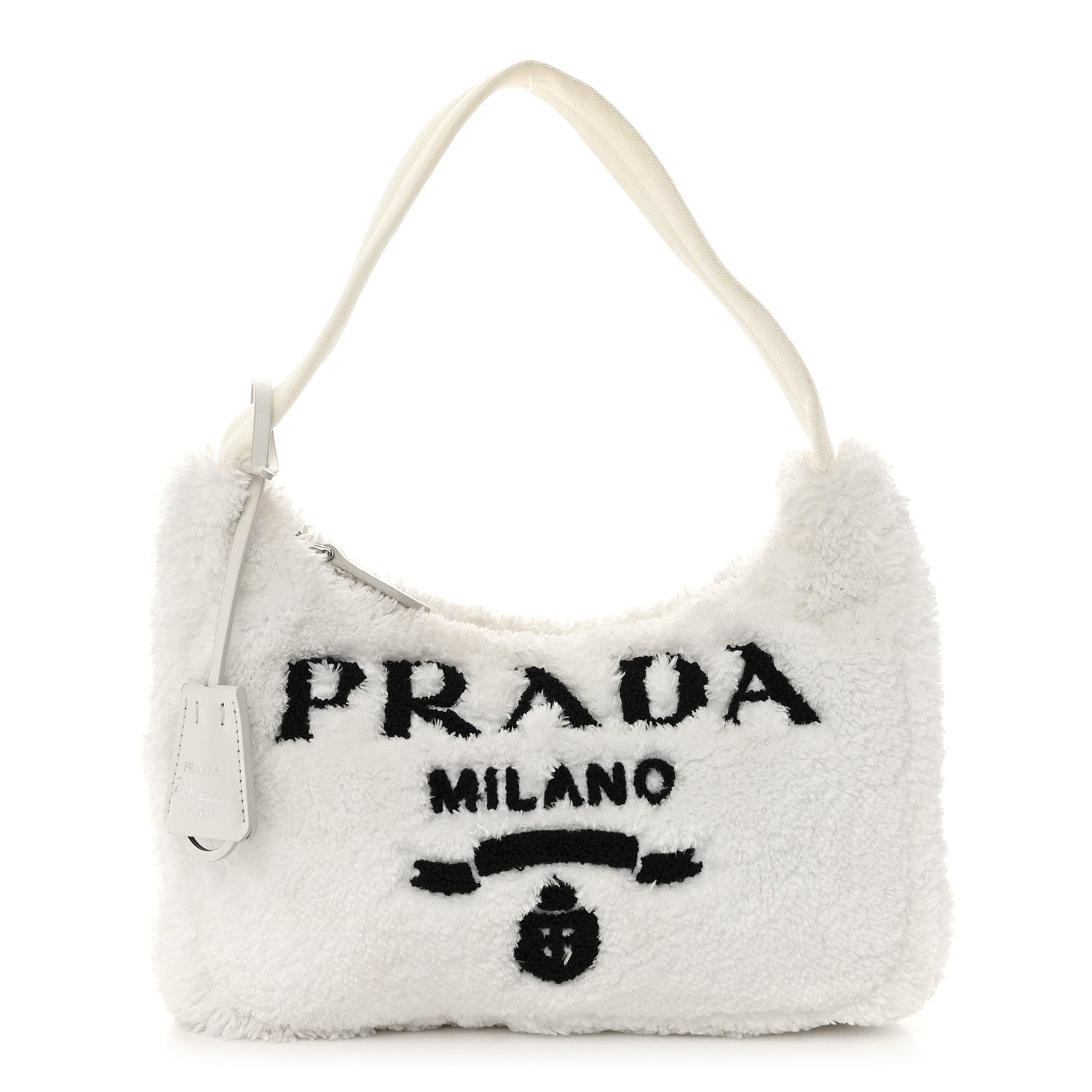 Prada Terry Cloth Mini Re-Edition 2000 Bag White Black 1 of 11
