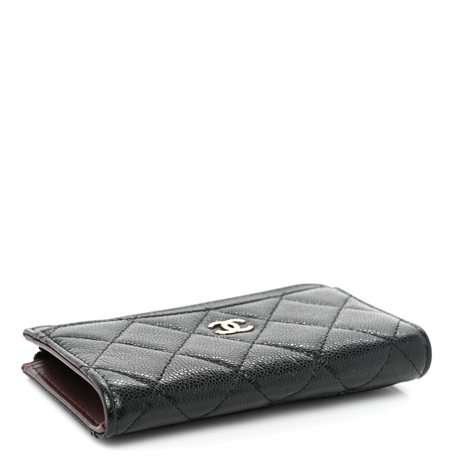 Chanel Caviar Quilted CC Zip Around Card Holder Black 4 of 9