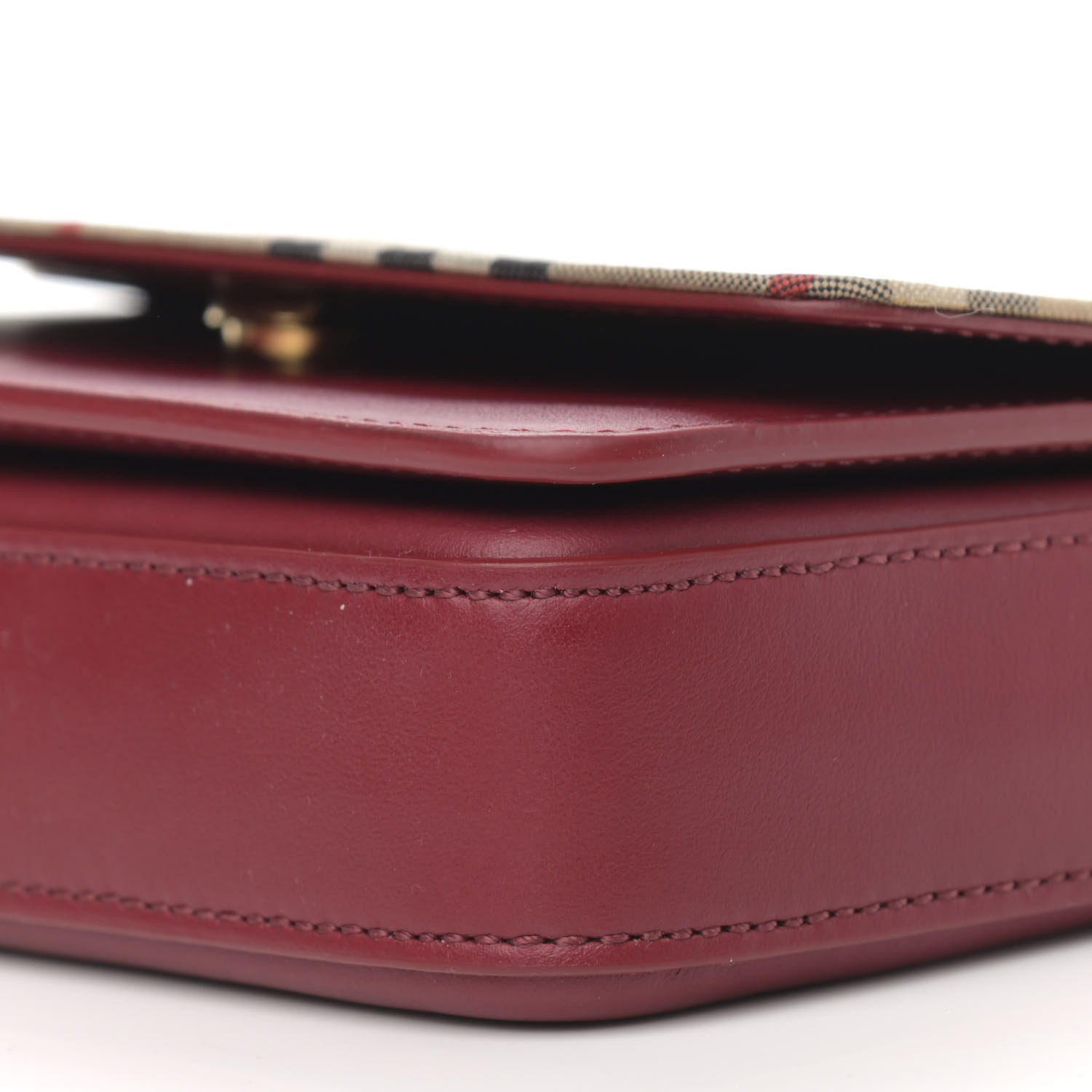 Burberry Calfskin Vintage Check Hayes Crossbody Parade Red 10 of 11