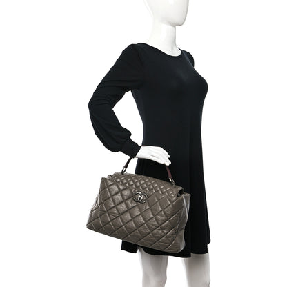 Chanel Aged Calfskin Large Quilted Portobello Tote Grey 2 of 10