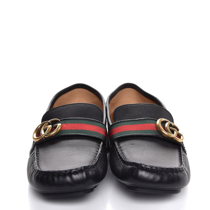 Gucci Calfskin Noel Web Driver Loafers 39.5 Black 2 of 9
