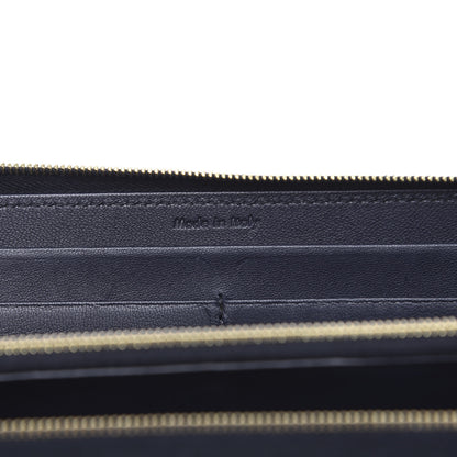 Celine Lambskin Large Zip Around Multifunction Wallet Navy Claycourt 6 of 10