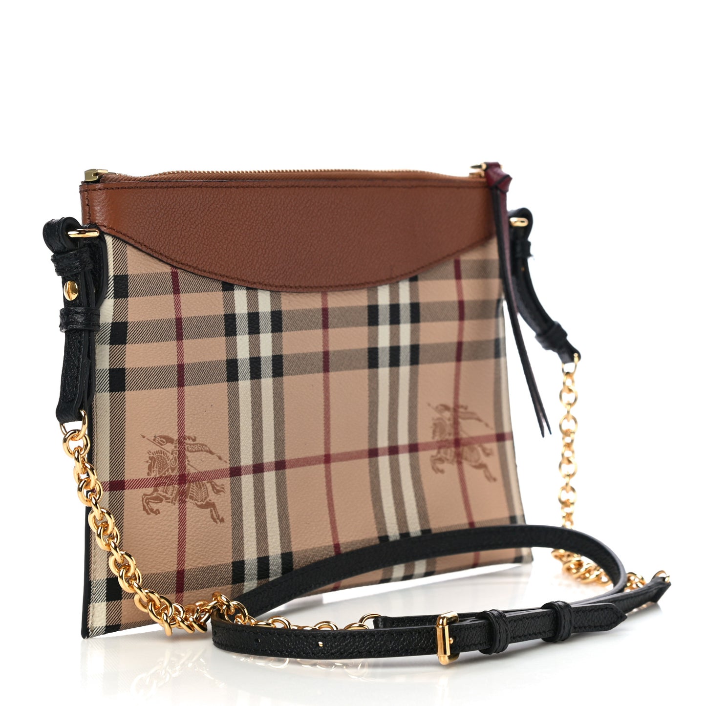 Haymarket Check Peyton Crossbody Clutch Bag Toffee