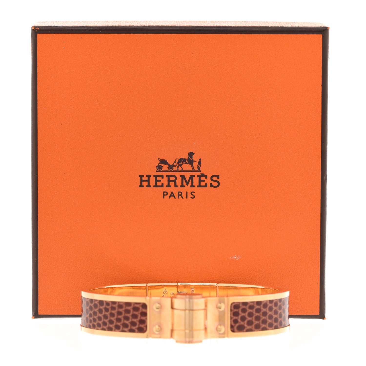 Hermes Lizard Charniere Cuir Narrow Hinged Bracelet S Etrusque 7 of 7
