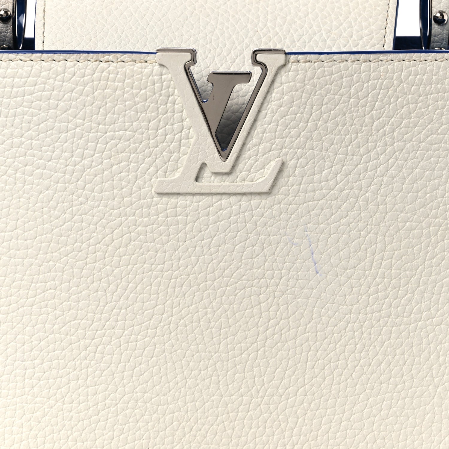 Louis Vuitton Taurillon Capucines BB White Blue 7 of 11