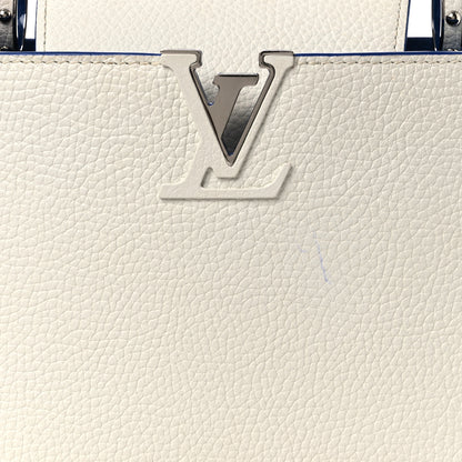 Louis Vuitton Taurillon Capucines BB White Blue 7 of 11