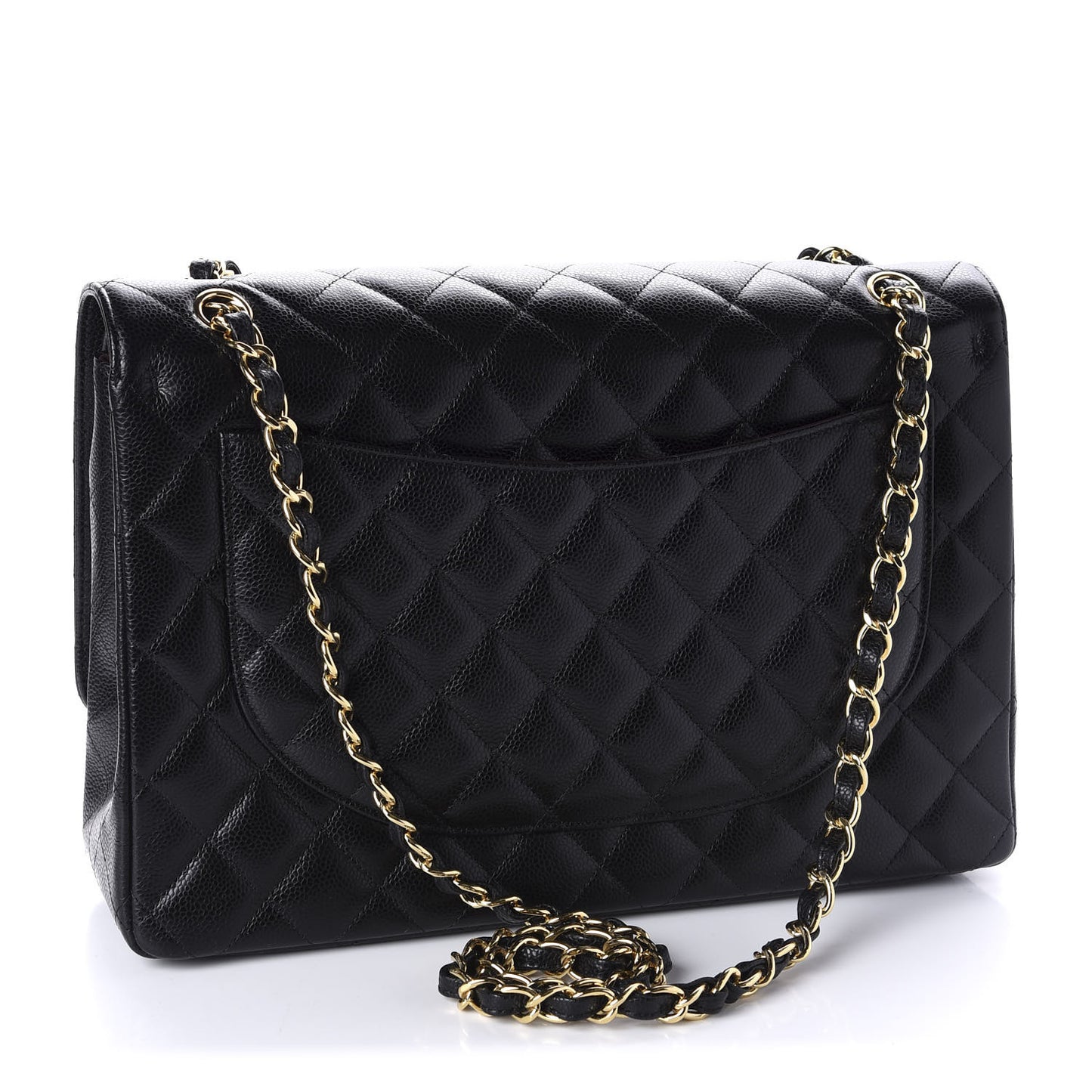 Caviar Quilted Maxi Double Flap Black