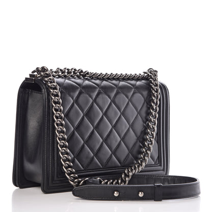 Chanel Lambskin Quilted New Medium Boy Flap Black 3 of 13