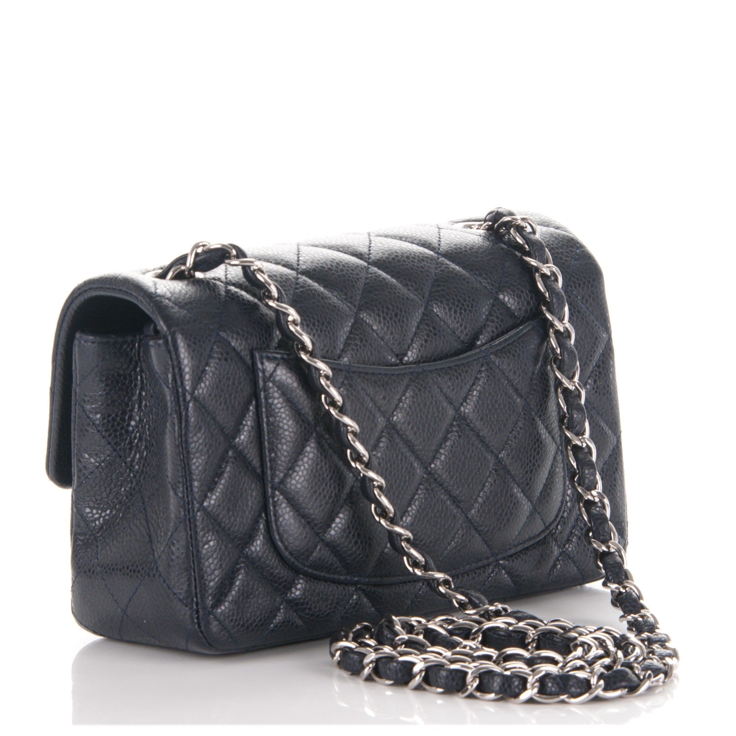 Chanel Caviar Quilted Mini Rectangular Flap Navy Blue 3 of 7