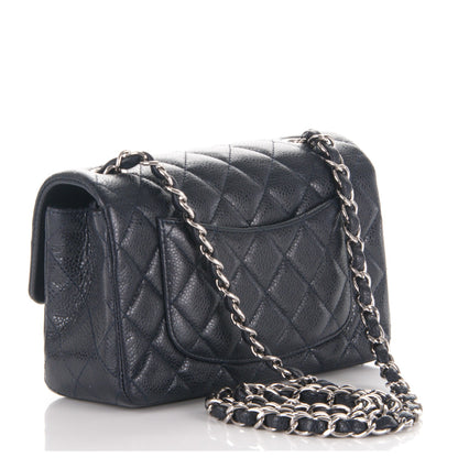 Chanel Caviar Quilted Mini Rectangular Flap Navy Blue 3 of 7