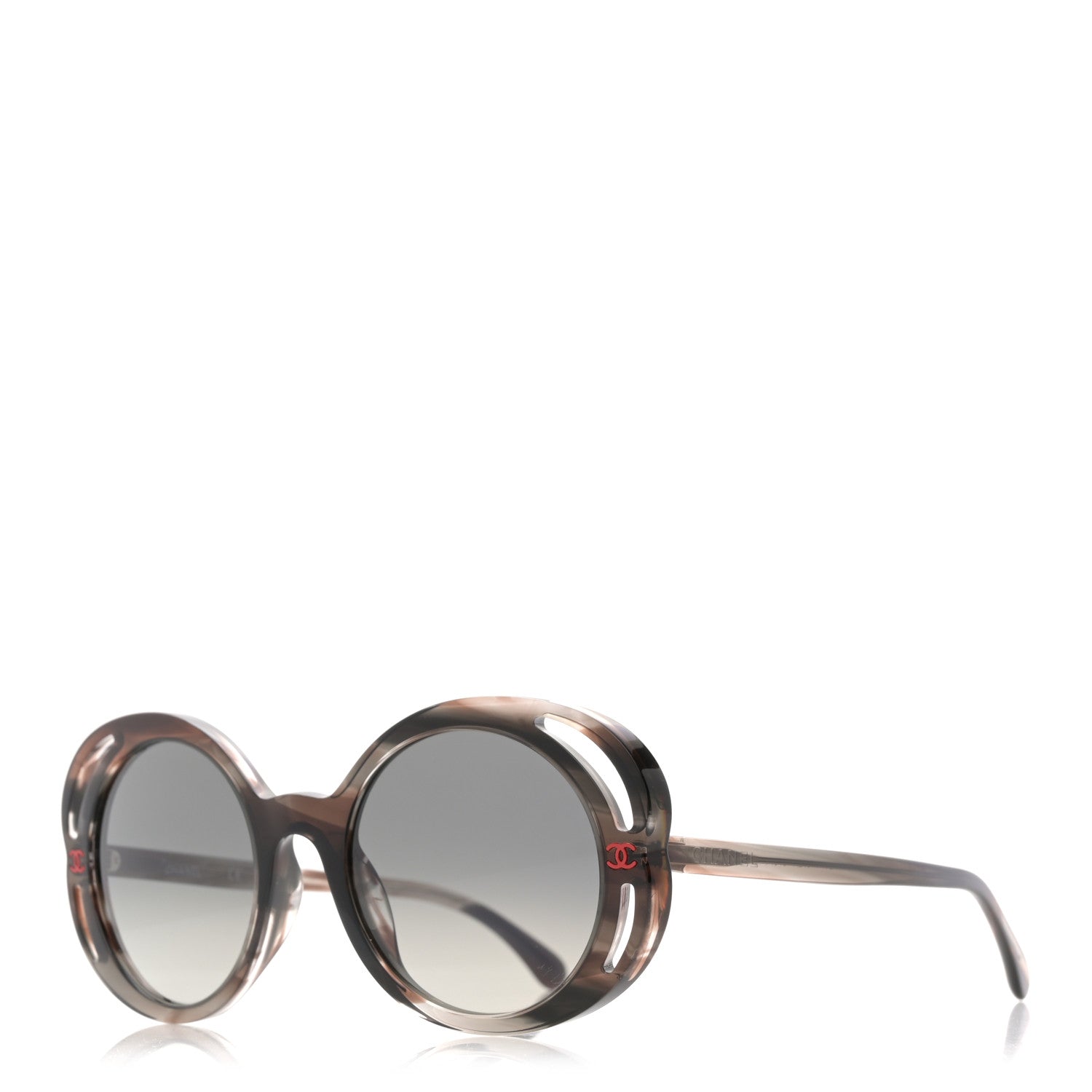 Chanel Acetate Round Sunglasses 71572A Black Tortoise 1 of 8