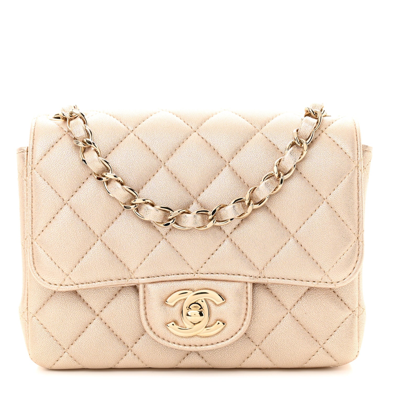 Chanel Metallic Lambskin Quilted Mini Square Flap Gold 1 of 10