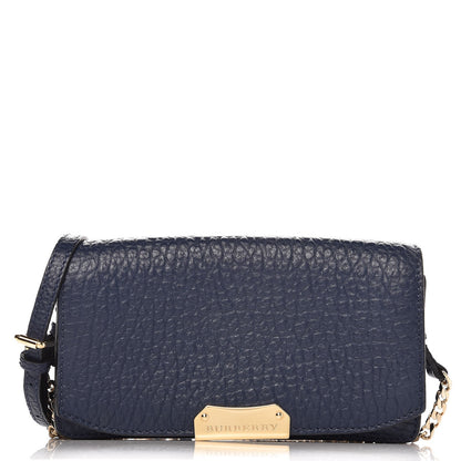 Burberry Signature Grain Small Madison Chain Clutch Blue 1 of 6