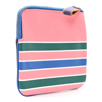 Hermes Swift Couverture Nouvelle Carre Pocket Pouch Bleu Encre Rose D'Ete 3 of 7