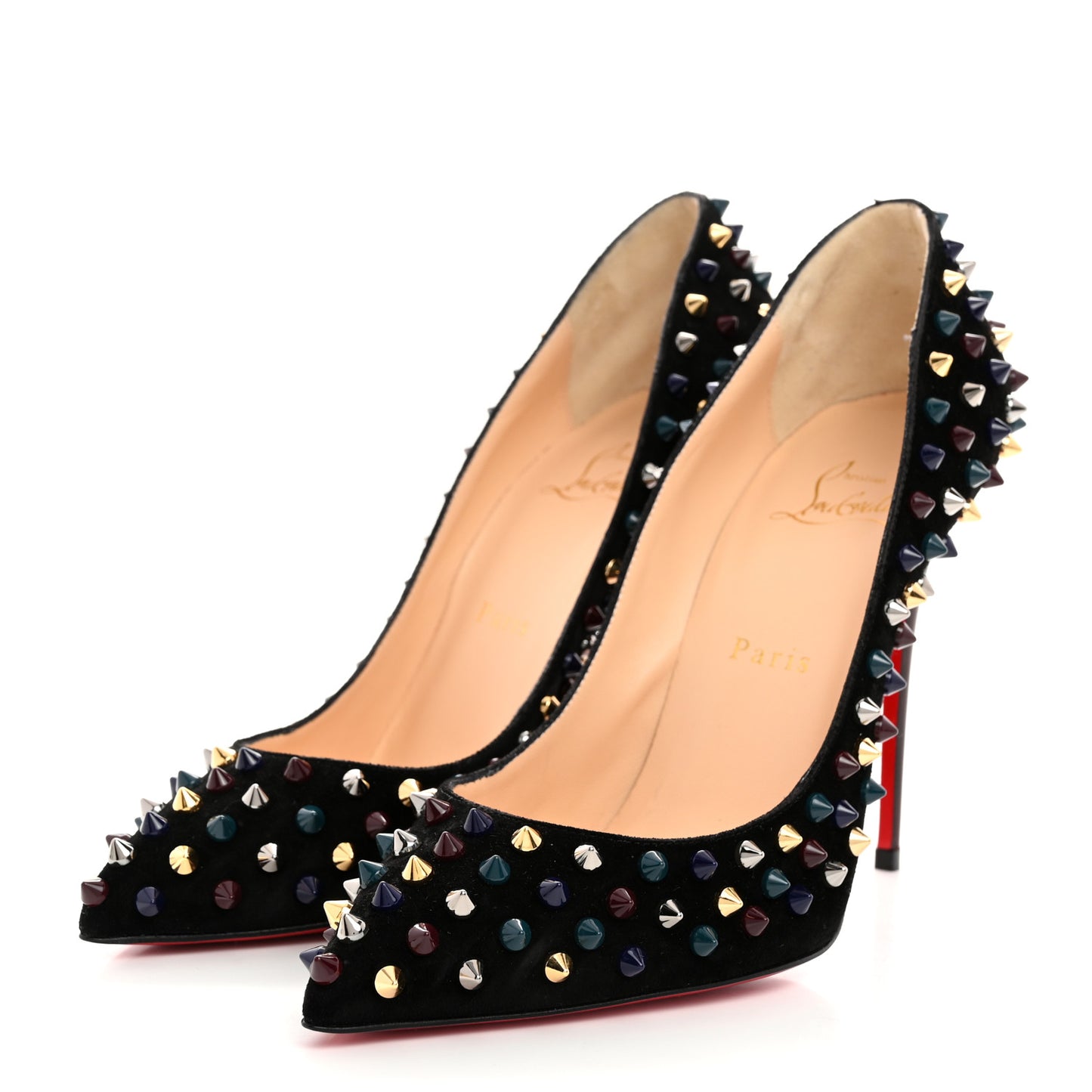 Velvet Follies Spikes 120 Pumps 39 Black Multicolor
