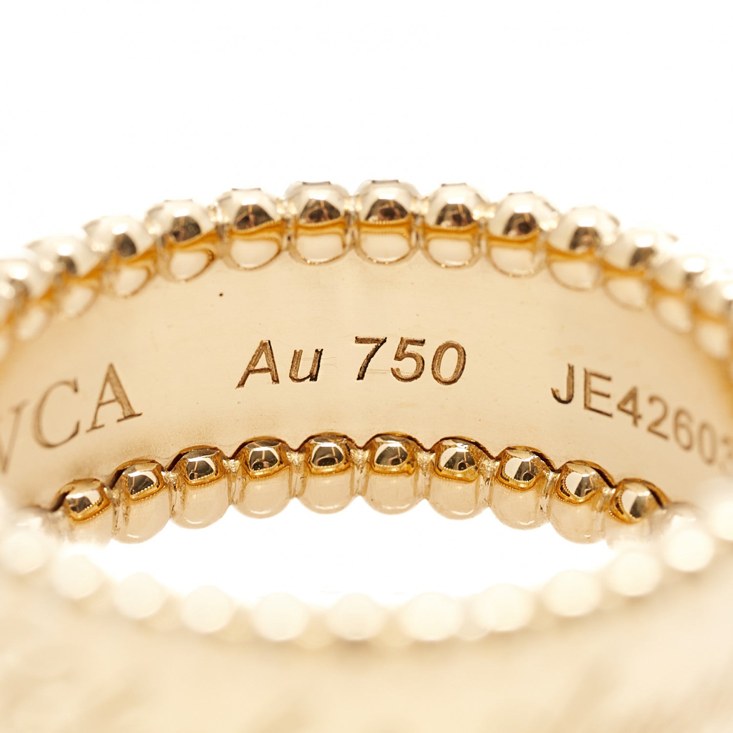 Van Cleef & Arpels 18K Yellow Gold Perlee Signature Ring 53 6.25 5 of 8