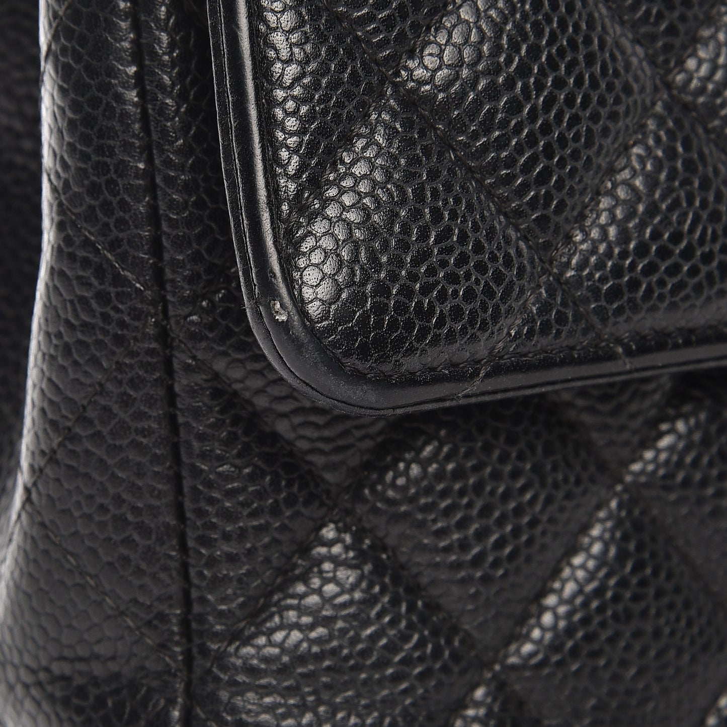 Caviar Quilted Medium Double Flap Black