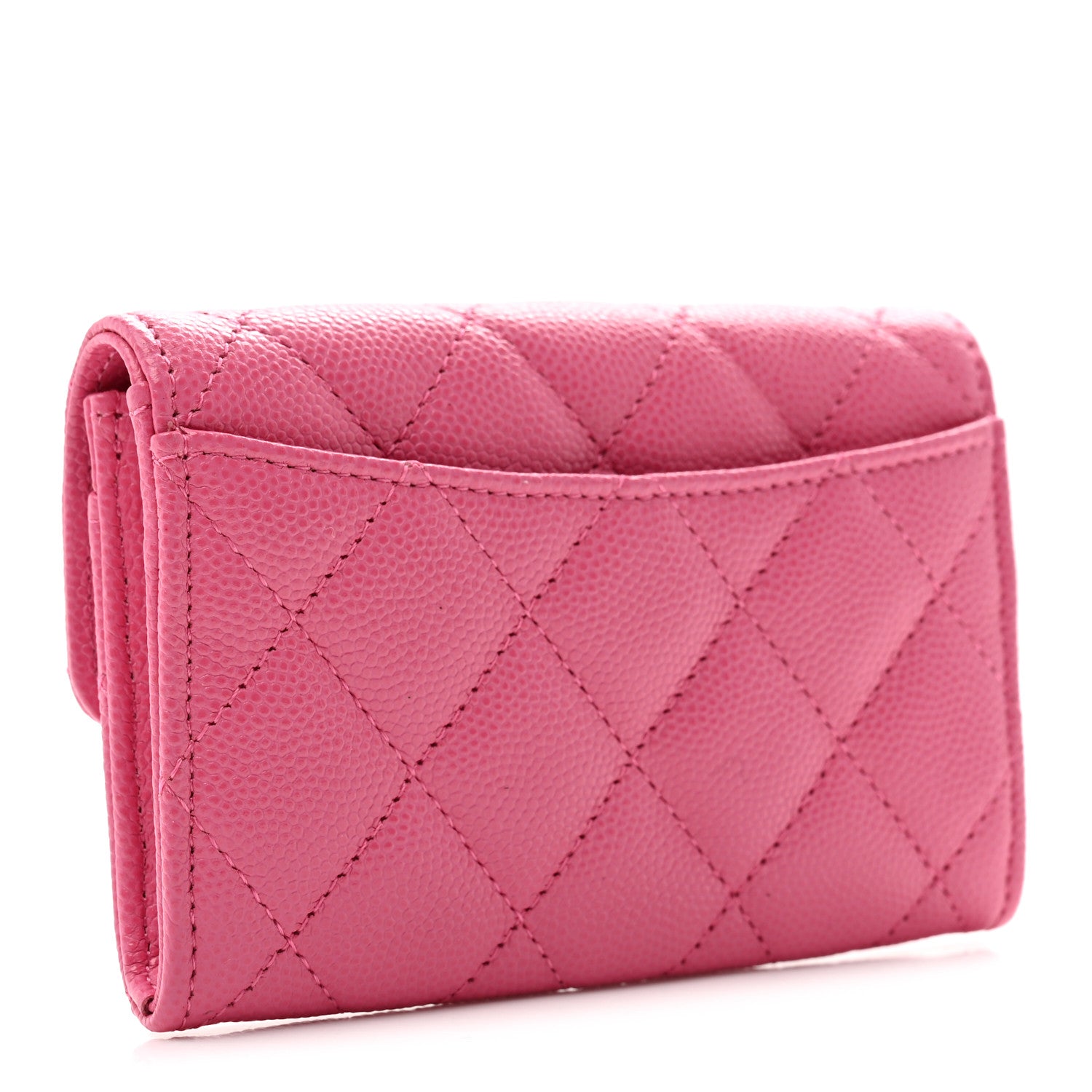 Chanel Caviar Quilted Flap Card Holder Wallet Pink 3 of 8