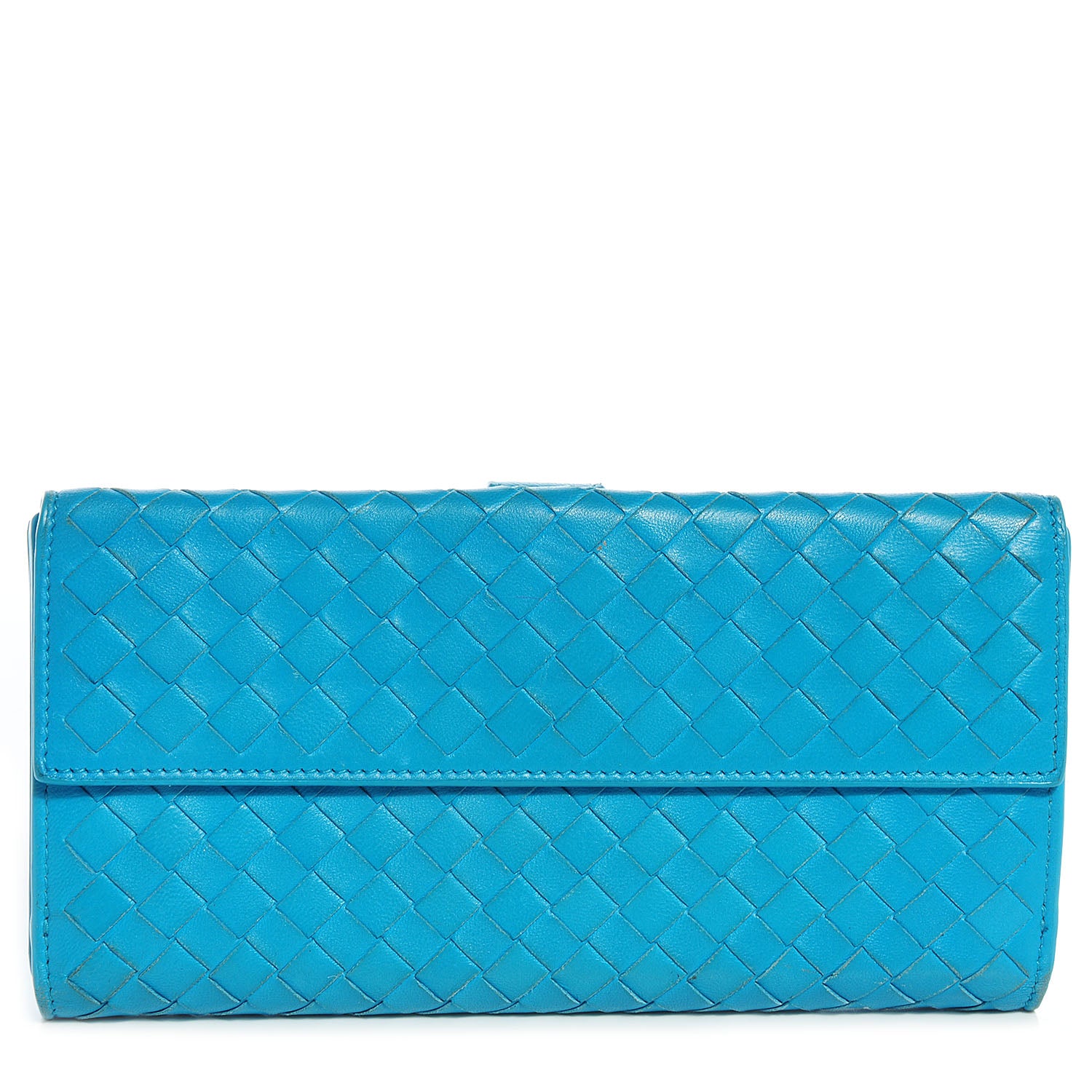 Bottega Veneta Nappa Intrecciato Continental Flap Wallet Turquoise 1 of 8
