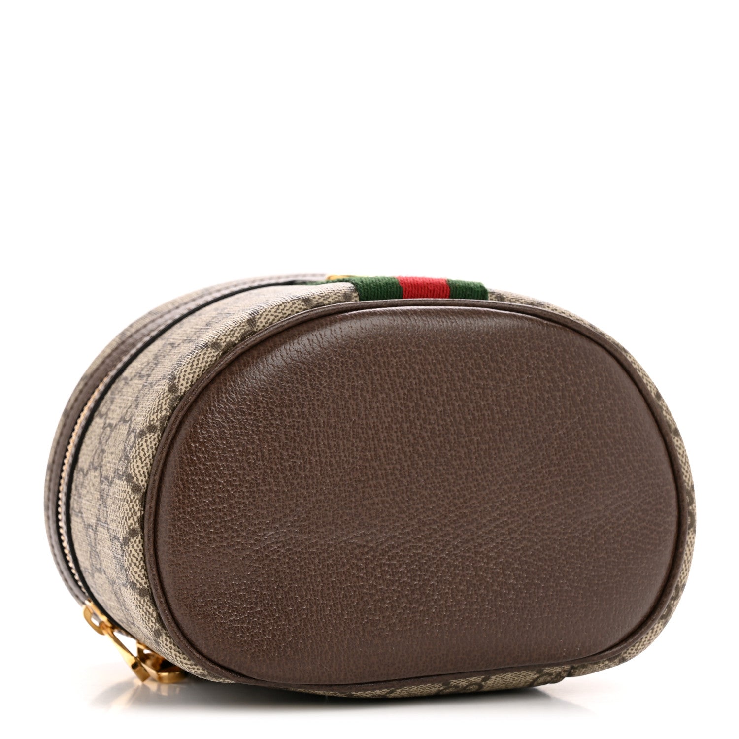 Gucci GG Supreme Monogram Textured Calfskin Web Ophidia Vanity Cosmetic Case Beige Ebony New Acero 4 of 9
