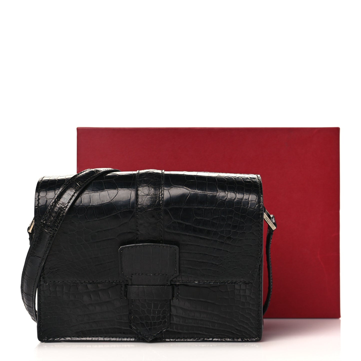 Crocodile Altea Shoulder Bag Black