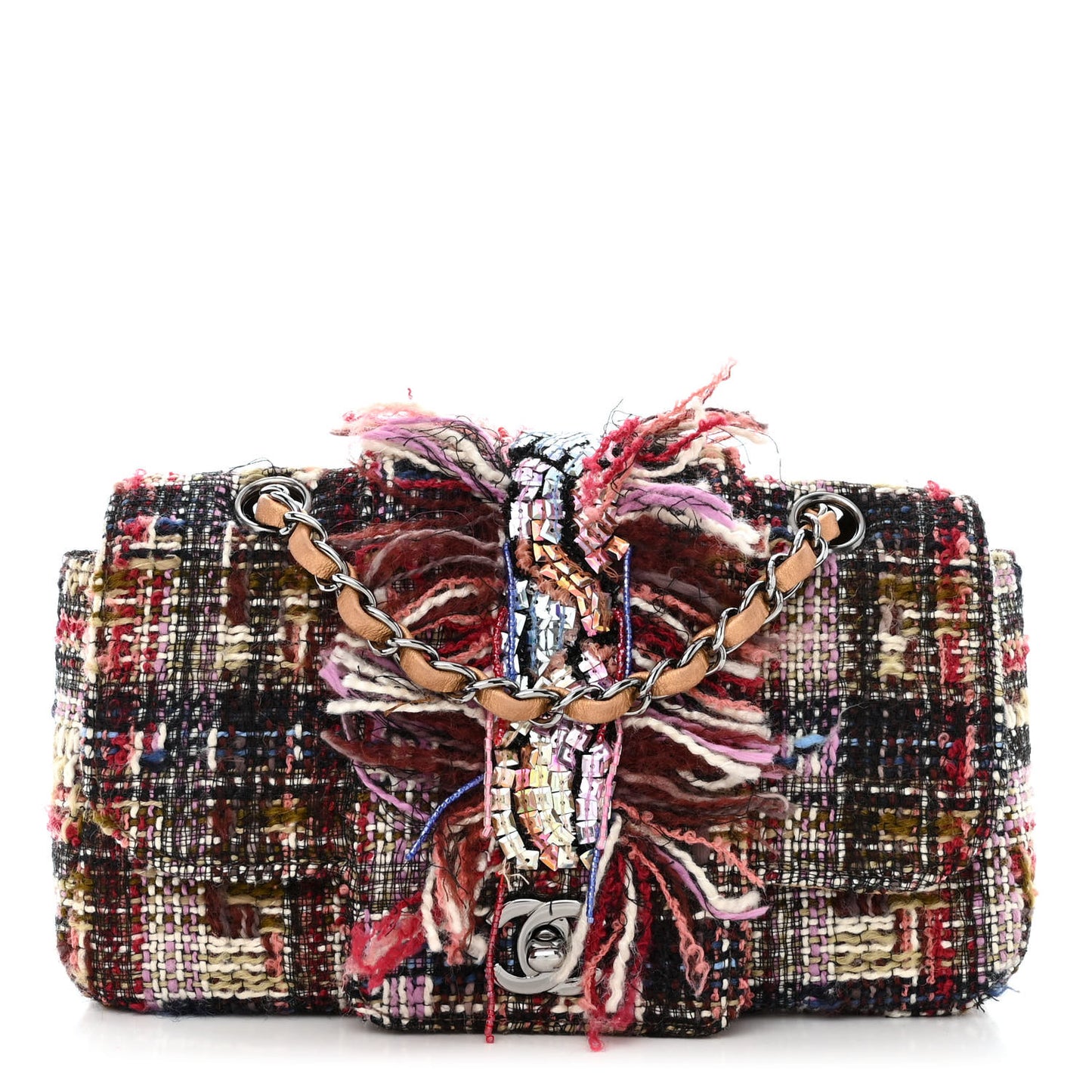 Tweed Sequin Small Fantasy Single Flap Multicolor