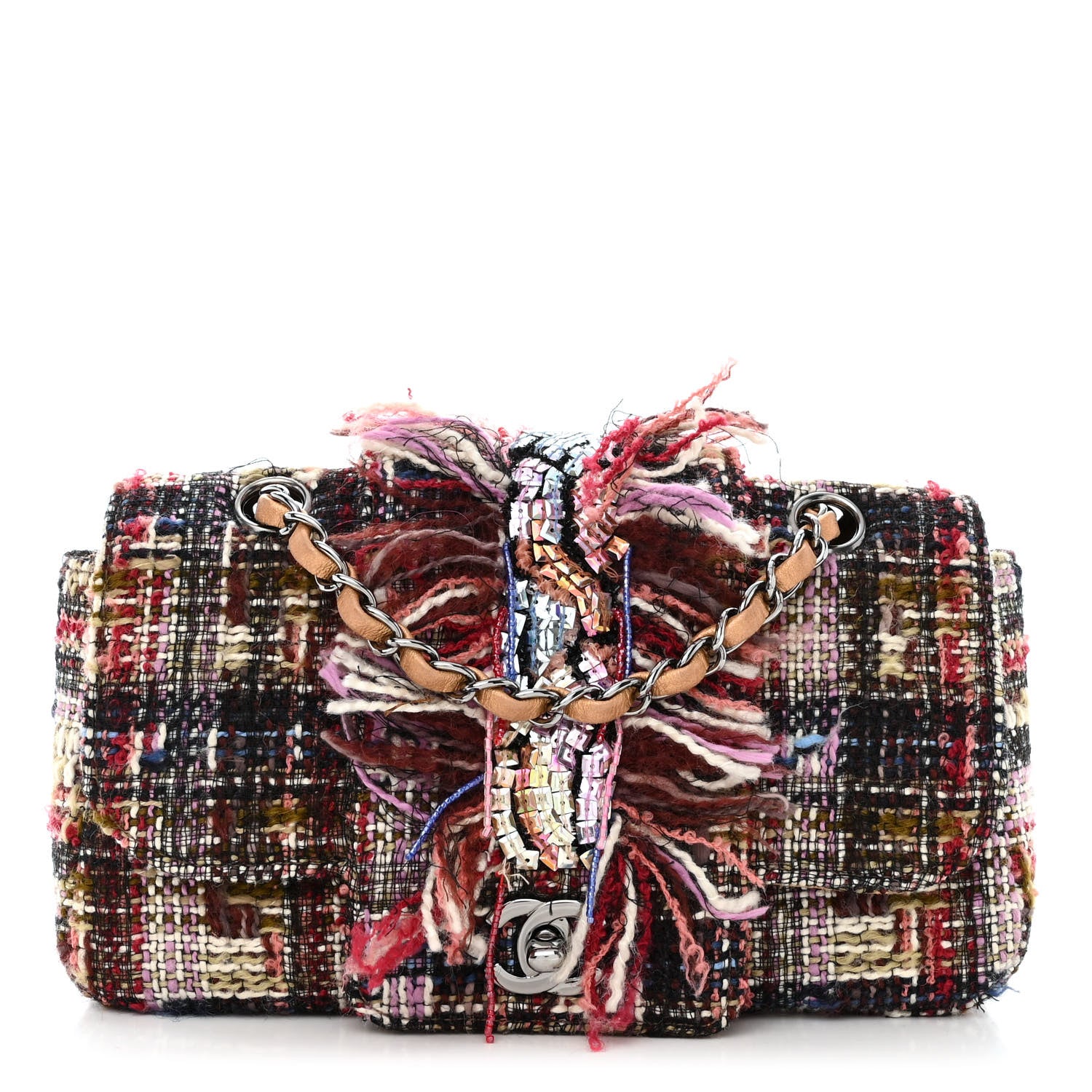 Chanel Tweed Sequin Small Fantasy Single Flap Multicolor 2 of 15