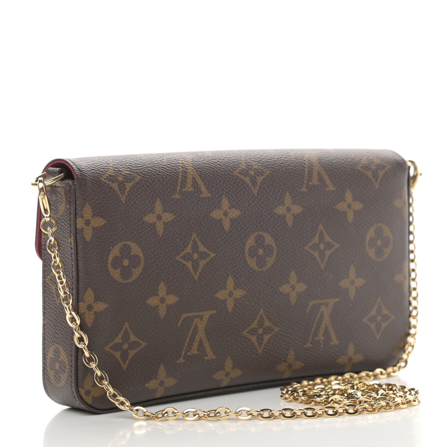 Monogram Pochette Felicie Chain Wallet Fuchsia