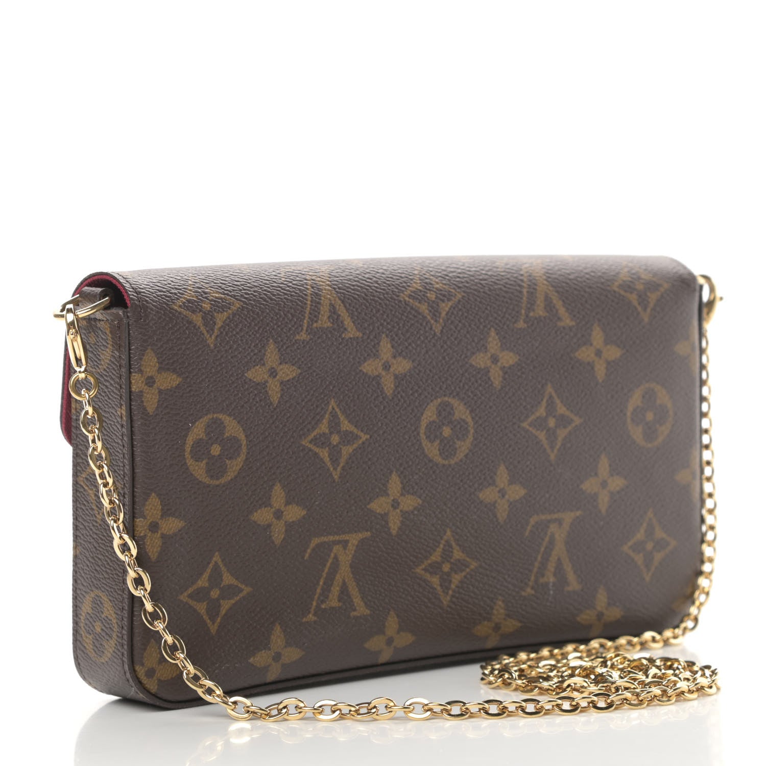 Louis Vuitton Monogram Pochette Felicie Chain Wallet Fuchsia 4 of 15