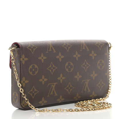 Louis Vuitton Monogram Pochette Felicie Chain Wallet Fuchsia 4 of 15