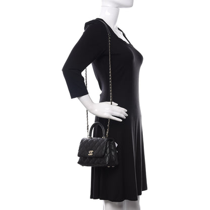 Chanel Caviar Quilted Extra Mini Coco Handle Flap Black 2 of 10