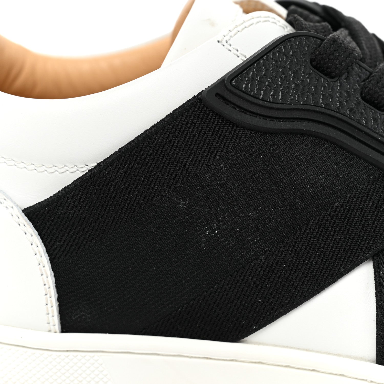 Christian Louboutin Calfskin Elastikid Donna Flat Sneakers 35 Bianco Black 10 of 11