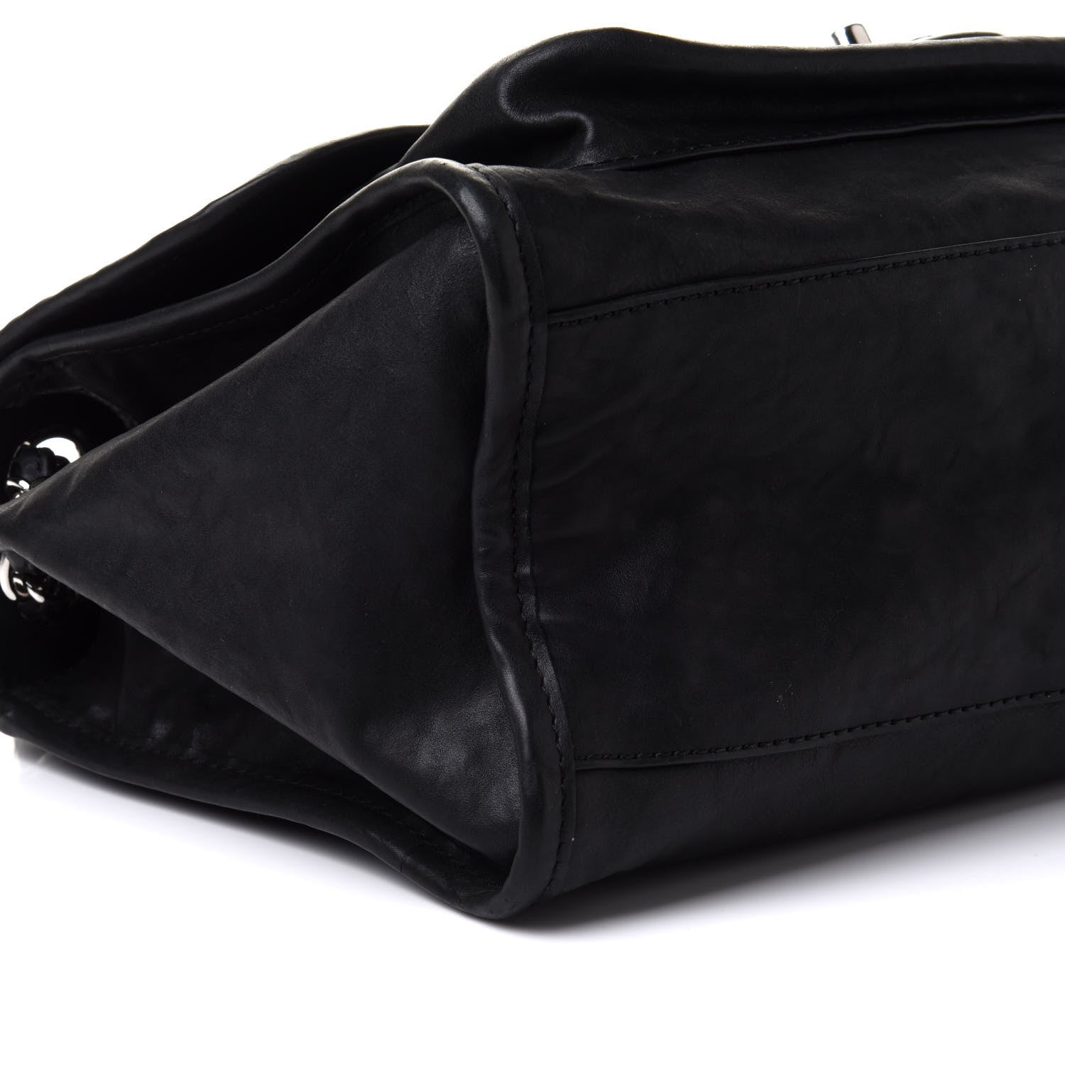 Chanel Washed Lambskin Accordion Flap Black 10 of 11
