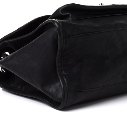 Chanel Washed Lambskin Accordion Flap Black 10 of 11