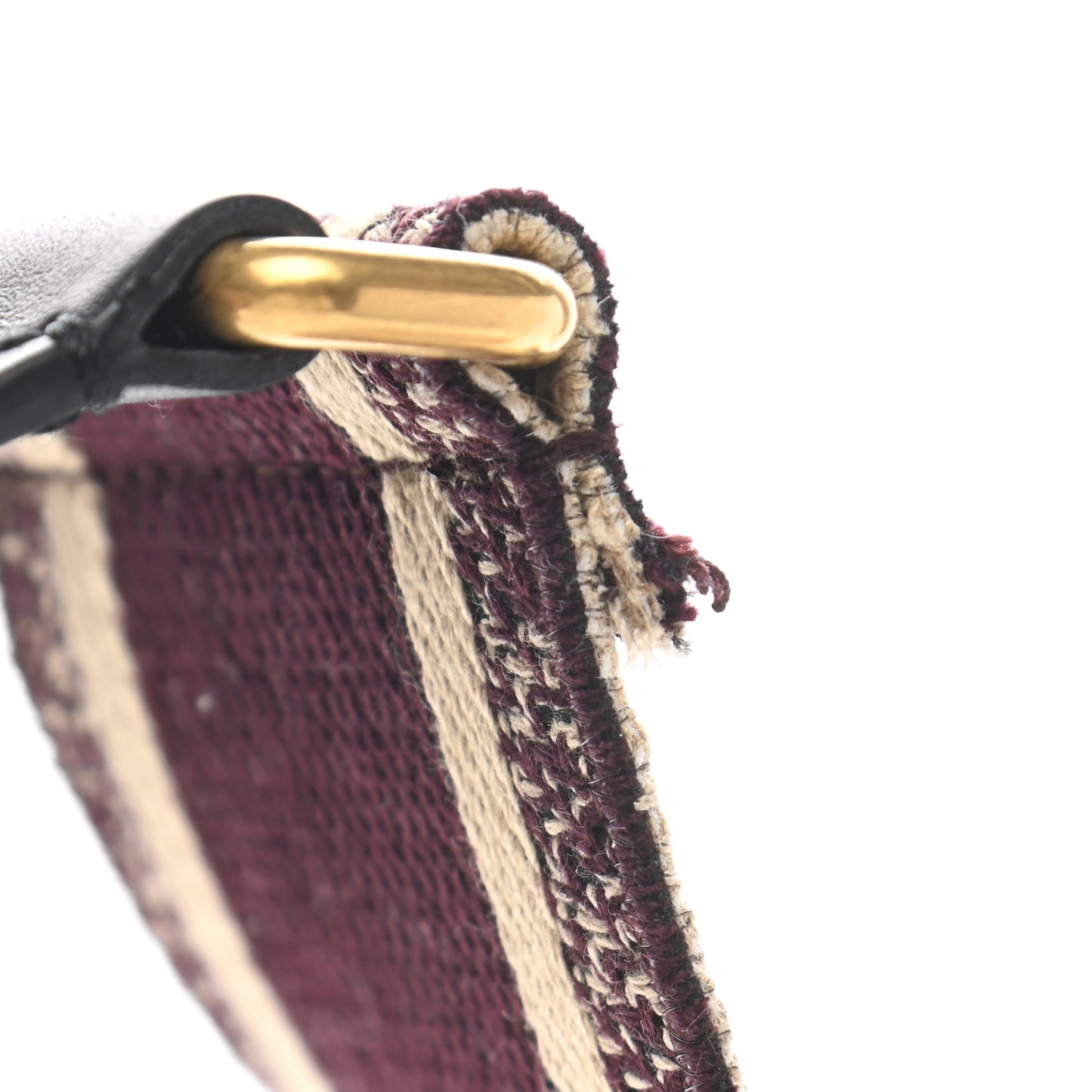 Canvas Embroidered Shoulder Strap Burgundy