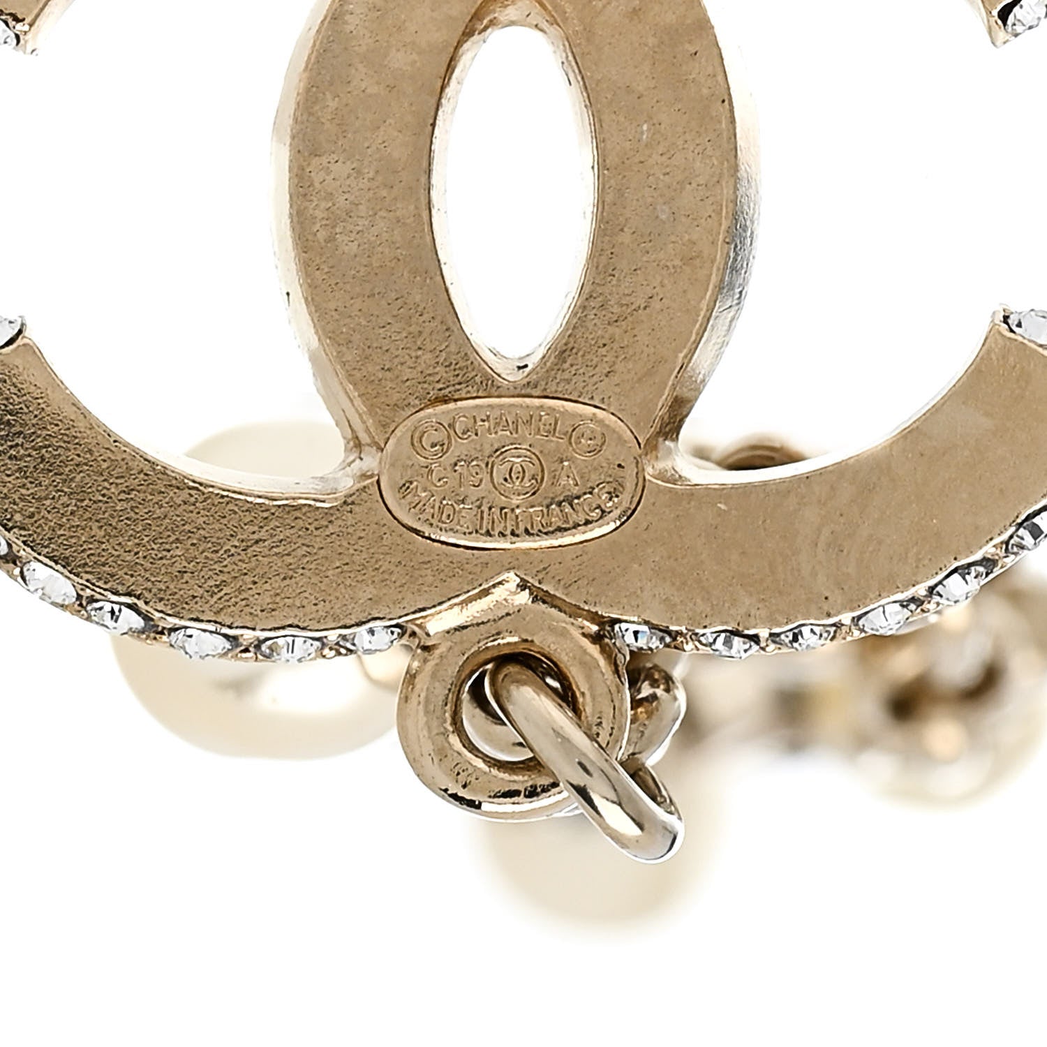 Chanel Crystal Pearl CC Chain Drop Earrings Multicolor 4 of 5