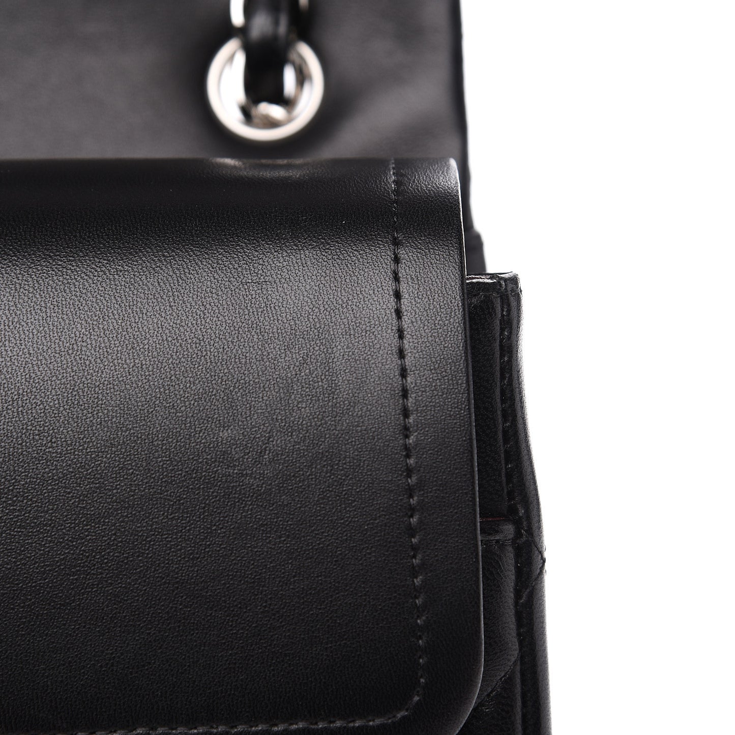 Lambskin Quilted Jumbo Double Flap Black