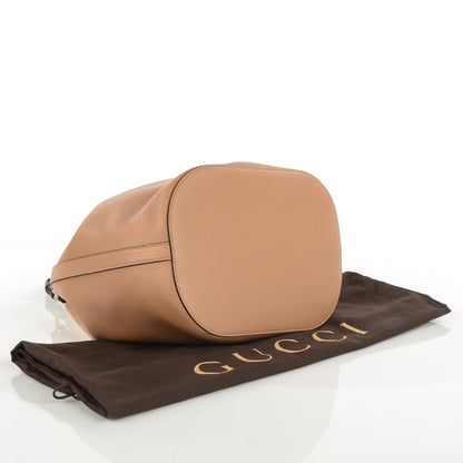 Gucci Pebbled Calfskin Miss Bamboo Bucket Bag Camelia 4 of 7