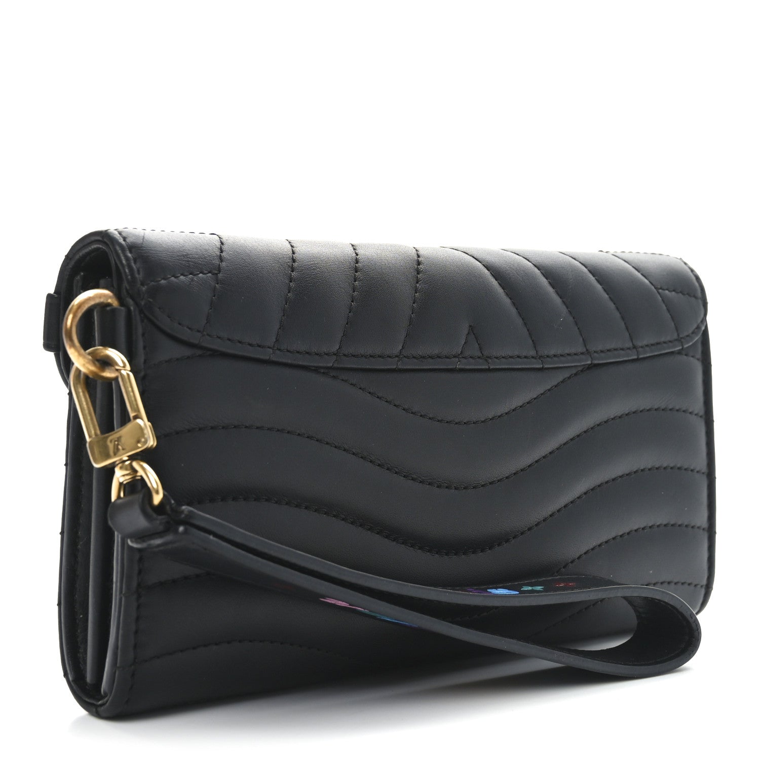 Louis Vuitton Calfskin New Wave Long Wallet Black 3 of 7