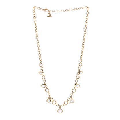 Temple St. Clair 18K Yellow Gold Diamond Blue Moonstone Bib Necklace 2 of 5