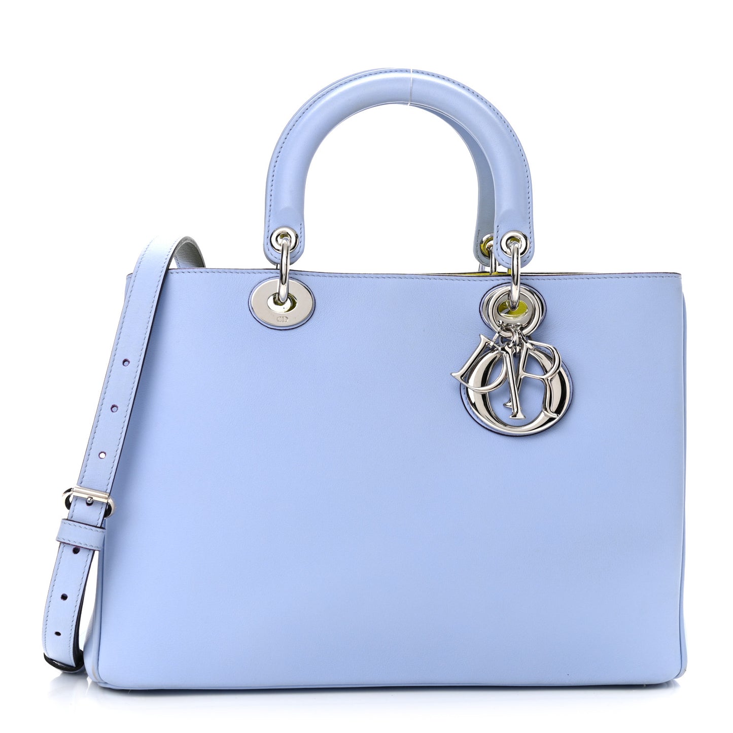 Smooth Calfskin Medium Diorissimo Tote Lavender Jaune Fluo