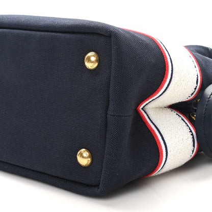 Miu Miu Canvas Logo Small Tote Baltico 9 of 9