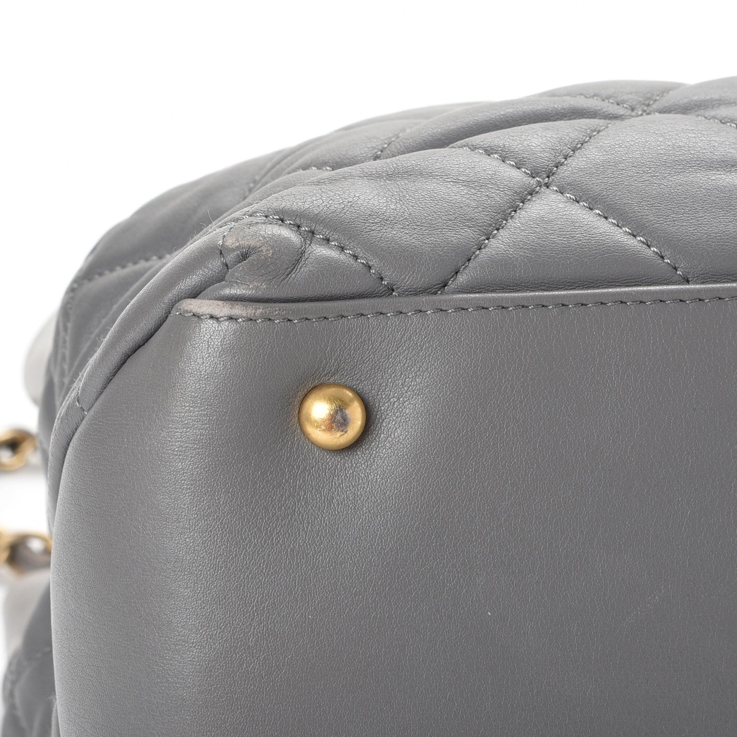 Chanel Calfskin Quilted Medium Soft Elegance Tote Grey 9 of 16