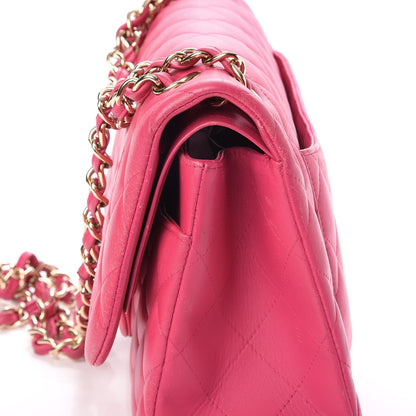 Chanel Lambskin Quilted Jumbo Double Flap Dark Pink 20 of 27