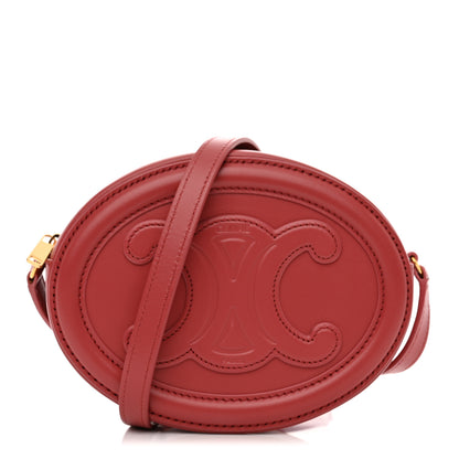 Celine Smooth Calfskin Cuir Triomphe Oval Purse Crossbody Lipstick 1 of 12