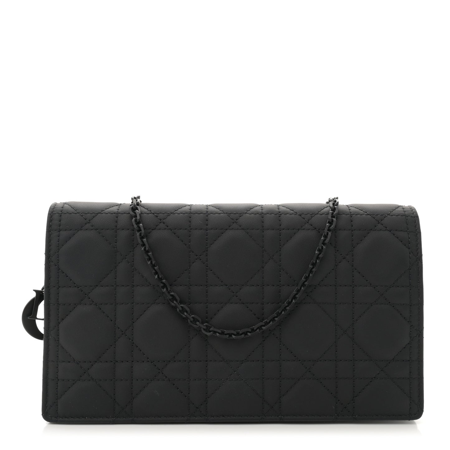 Ultra Matte Calfskin Cannage Lady Dior Clutch Black