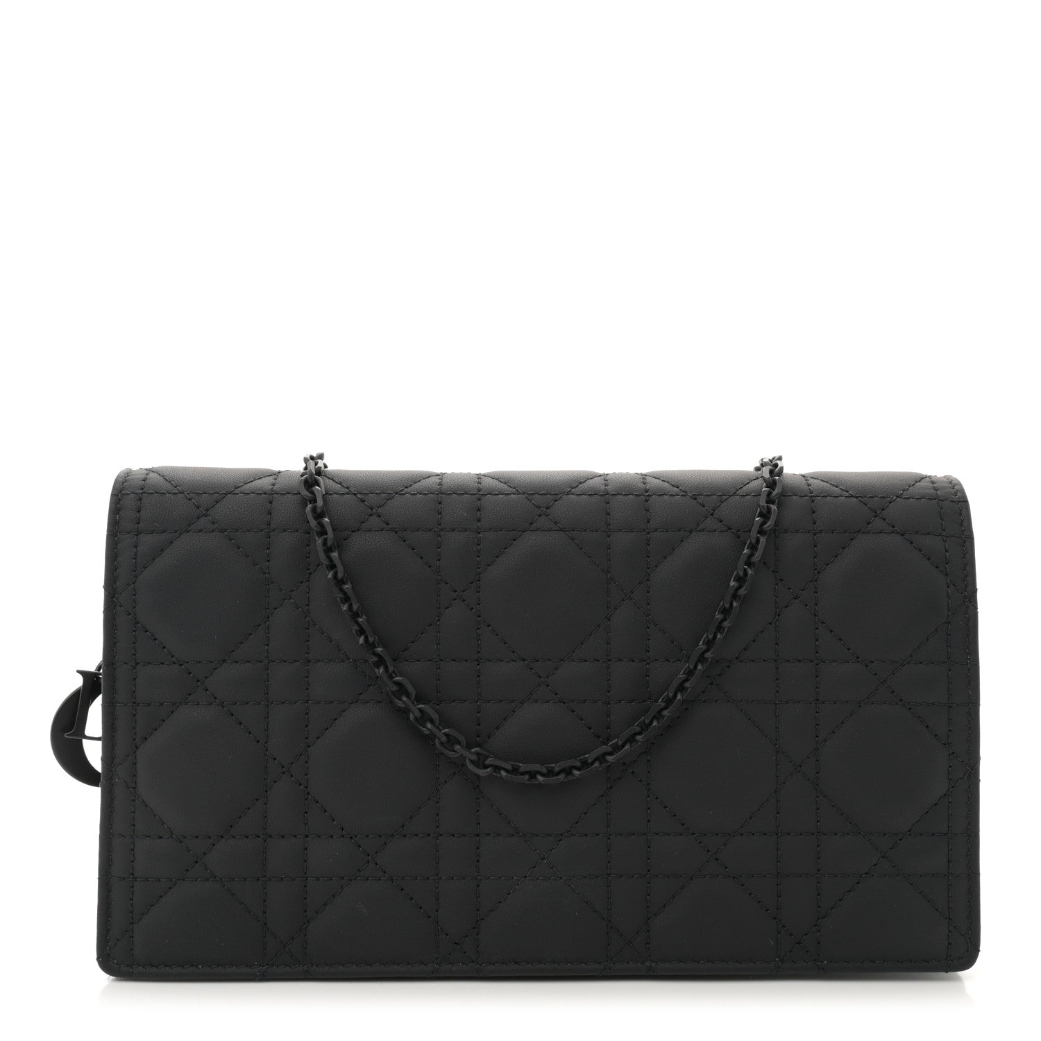 Christian Dior Ultra Matte Calfskin Cannage Lady Dior Clutch Black 1 of 12