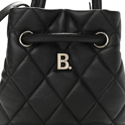 Balenciaga Nappa Calfskin Quilted Touch B Bucket Bag Black 7 of 10