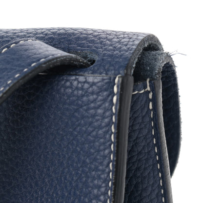 Hermes Taurillon Clemence Halzan 31 GM Bleu Saphir 15 of 16