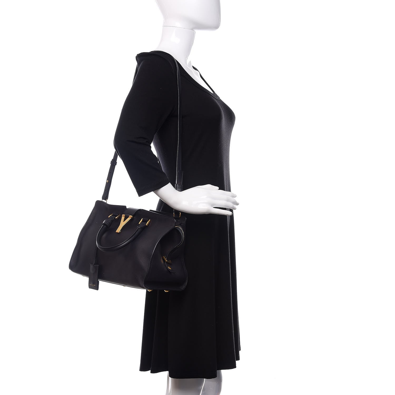 Saint Laurent Calfskin Small Classic Y Cabas Navy Blue 2 of 9